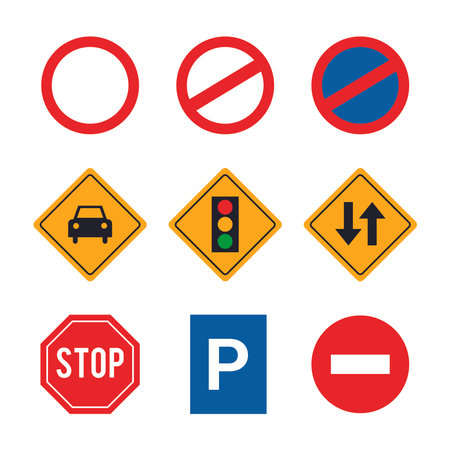 Traffic signs design over white background, vector illustration eps10のイラスト素材