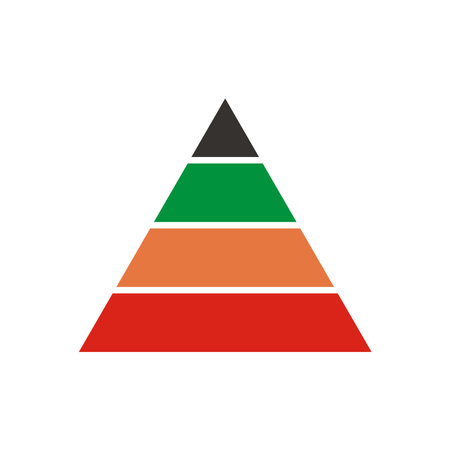 Pyramid icon. Flat Color Ladder Design. Vector Illustration.のイラスト素材