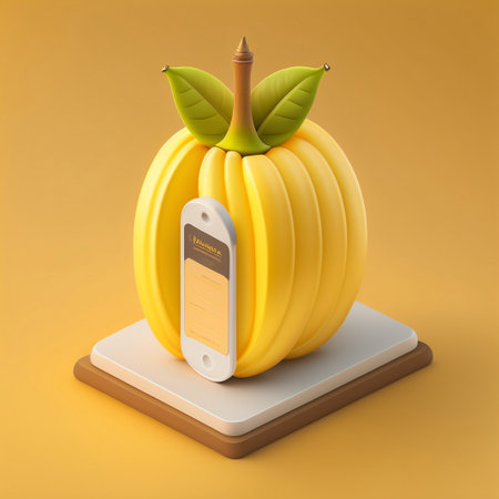 Pumpkin with a label on a yellow background. 3d illustration. generative aiの素材