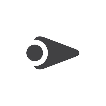 Play button icon in flat style. Play vector illustration on white isolated background. Play button business concept.のイラスト素材