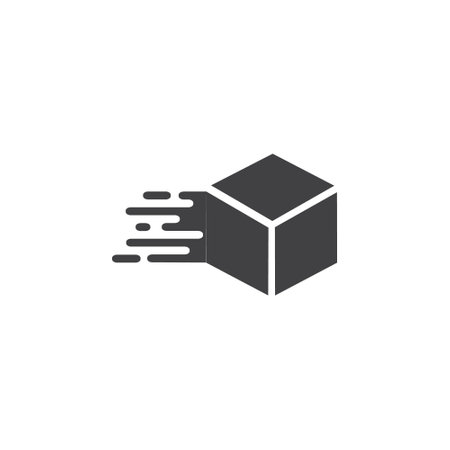Box icon in flat style. Logistics delivery vector illustration on white isolated background. Cargo business concept.のイラスト素材