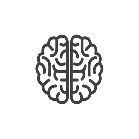Brain icon in flat style. Human brain vector illustration on white isolated background. Brain...