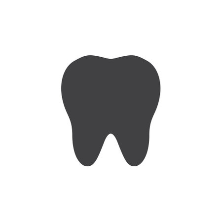Tooth icon in flat style. Dental care vector illustration on white isolated background. Dentistry business concept.のイラスト素材