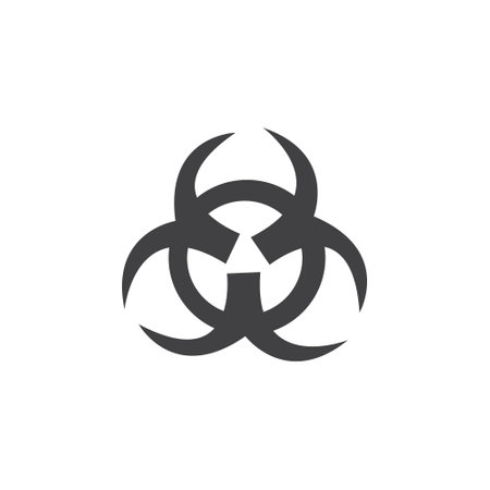 Biohazard icon in flat style. Biohazard vector illustration on white isolated background. Danger sign business concept.のイラスト素材