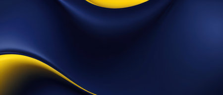 abstract navy blue and yellow flowing background illustrationの素材