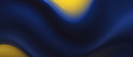 abstract navy blue and yellow flowing background illustrationの素材