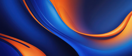 abstract blue orange liquid background illustrationの素材