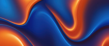 abstract blue orange liquid background illustrationの素材