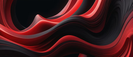 abstract flowing red and black background illustrationの素材