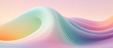 abstract flowing colorful gradient wave.dreamy blend of pastel colorsの素材