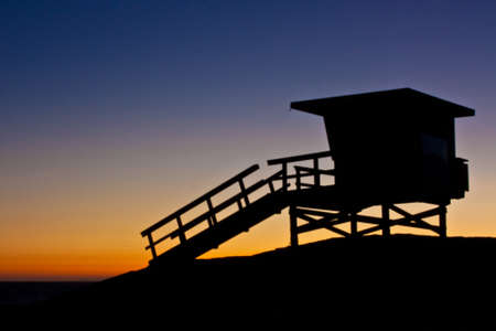 Lifeguard Shack Silhouetteの写真素材