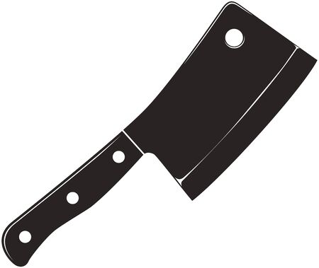 Silhouette of a cleaver on a white backgroundのイラスト素材