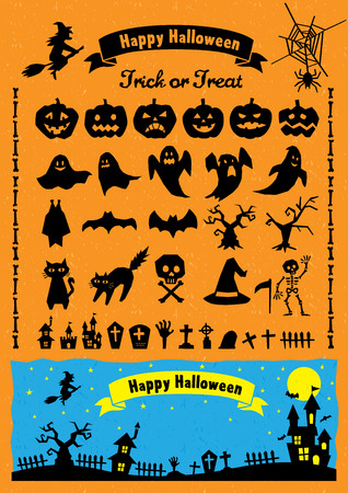 Halloween icon setのイラスト素材