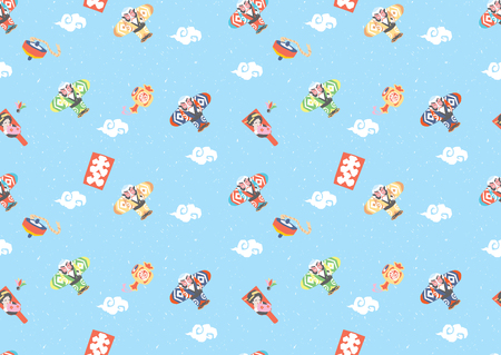 Kite vector seamless patternのイラスト素材