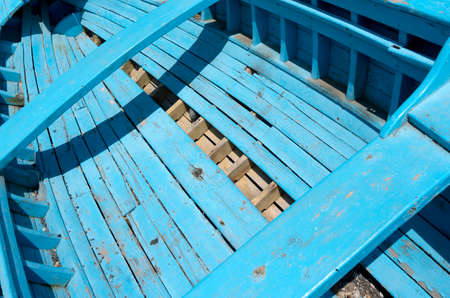 Rowboat in Kamari on the island of Santorini in Greece の写真素材