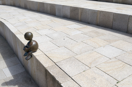 THE HAGUE - NETHERLANDS - CIRCA JUNE 2014  Sculpture garden, with sculptures from the American Tom Otterness on the boulevard in Scheveningen called  Fairytale Sculptures by the Sea  のeditorial素材