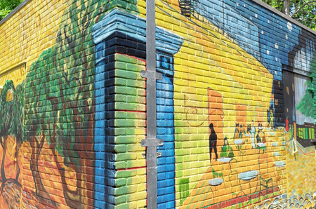 NETHERLANDS - WASSENAAR - CIRCA JUNE 2014  Painters of the group  Rembrandt Paintings  have a power house painted with the paintings of Vincent van Gogh のeditorial素材