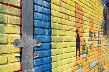 NETHERLANDS - WASSENAAR - CIRCA JUNE 2014  Painters of the group  Rembrandt Paintings  have a power house painted with the painting  Cafe Terrace at night, from Vincent van Gogh のeditorial素材