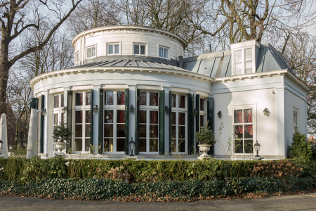 NETHERLANDS - VOORBURG - CIRCA DECEMBER 2014: Brasserie De Koepel.のeditorial素材