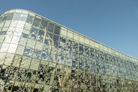 NETHERLANDS - ALPHEN AAN DEN RIJN - MEDIO MARCH 2016: Detail of the Town hall in Alphen.のeditorial素材