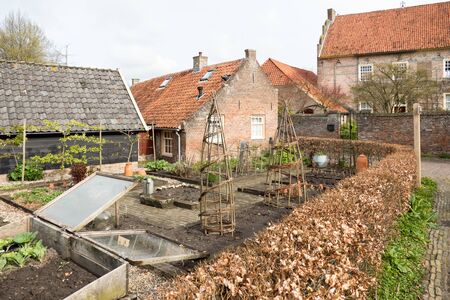 NETHERLANDS - BRONCKHORST - CIRCA APRIL 2016: Allotment in the smallest city in the Netherlands.のeditorial素材