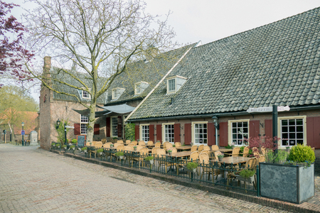 NETHERLANDS - BRONCKHORST - APRIL 2016: Hotel Gouden Leeuw in the smallest city in the Netherlands.のeditorial素材