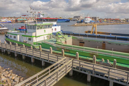 NETHERLANDS - URK - MEDIA APRIL 2017: Ships in the port of Urk in Friesland, Netherlands.のeditorial素材
