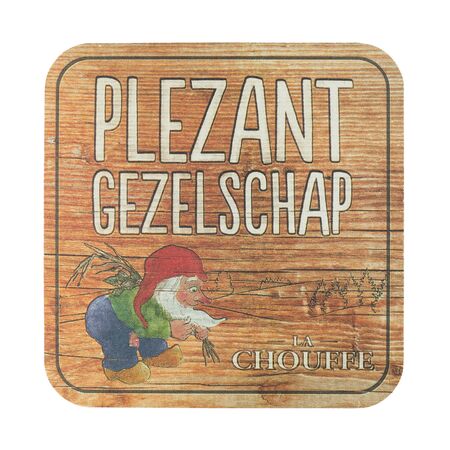 NETHERLANDS - LEIDSCHENDAM - MARCH 11, 2018: La Chouffe beermat. Isolated on white background.のeditorial素材