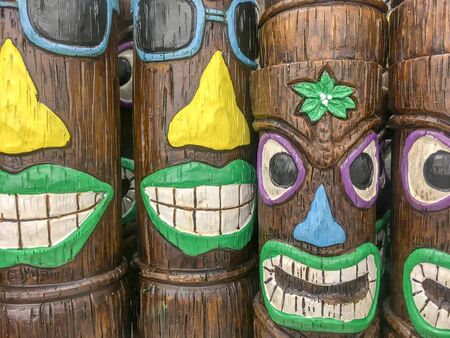 NETHERLANDS - LEIDSCHENDAM - APRIL 21, 2018: Totem poles in a store.のeditorial素材