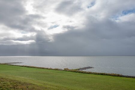 Dike at the Mirnser Cliff nearby Mirns in The Netherlands.