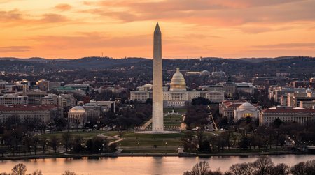 Distinctive landmark scenery at Washington Monument, combining American heritage or natural character with layered depth and atmospheric North American light.