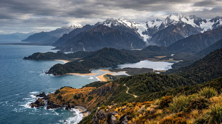 Distinctive nature scenery at Golden Bay Coast, combining New Zealand heritage or natural character with layered depth and atmospheric Pacific light.