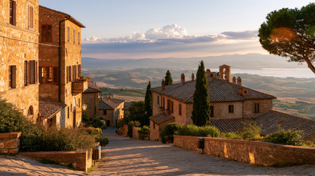A refined travel view of Tuscany Pienza with realistic textures, balanced composition and distinctive regional character.