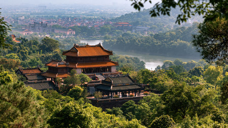 Hue Minh Mang Tomb appears under bright sunlight with crisp atmosphere, balanced compression and detailed foreground to background separation.