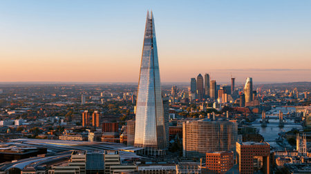 London Shard Skyline appears under bright sunlight with crisp atmosphere, balanced compression and detailed foreground to background separation.