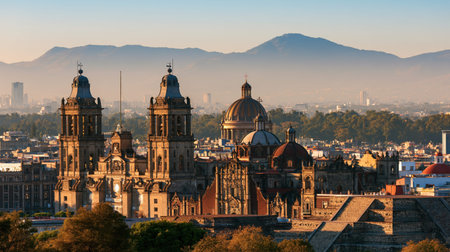 A clear daytime travel view of Mexico City Metropolitan Cathedral with layered perspective, authentic regional detail and vibrant natural tones.