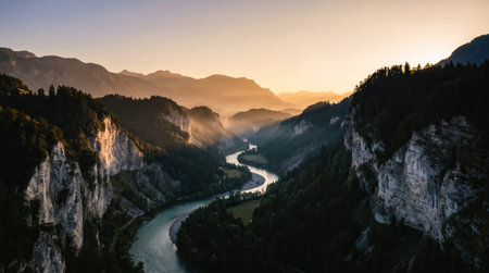 Commercial travel image of Rhine Gorge Ruinaulta in Switzerland highlighting authentic local scenery, realistic detail and stock-friendly visual storytelling.