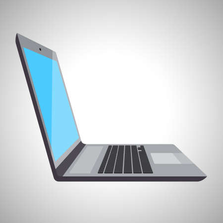 Laptop Isolated on White Background. Vector Illustration.のイラスト素材