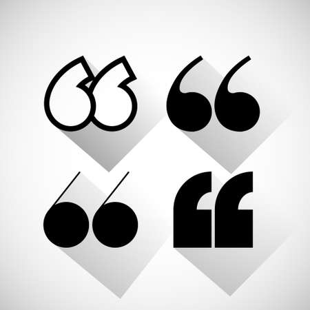 Quotation mark icon set. Vector illustration.のイラスト素材