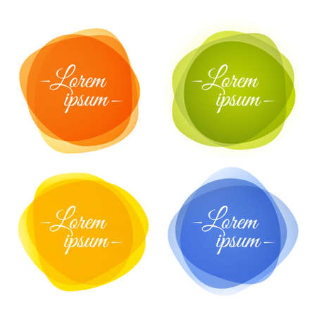 Set of round colorful vector shapes. Abstract vector banners. Design elements.のイラスト素材
