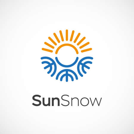 Hot and cold symbol. Sun and snowflake all season concept .のイラスト素材