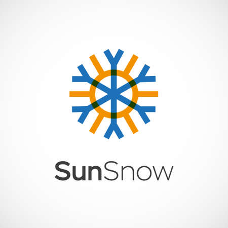 Hot and cold symbol. Sun and snowflake all season concept .のイラスト素材