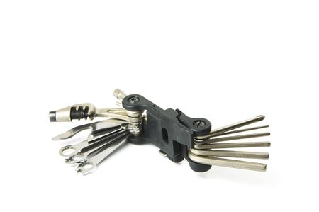 Bicycle tool on a white backgroundの写真素材