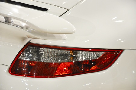 Detail of a white sports carのeditorial素材