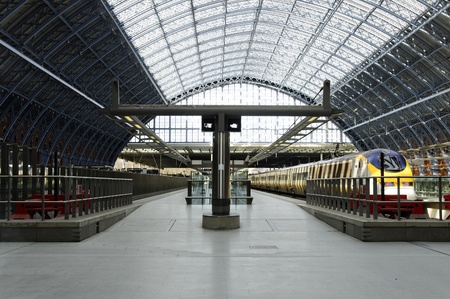 London, UK - March 05, 2012: Eurostar train in St Pancras International Station, London, UKのeditorial素材