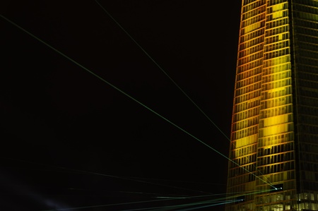 London, UK, Thursday July 5, 2012. The Shard is opened with a light and laser show. The Shard is the tallest building in Europe with 309,6 metres (1016 ft).のeditorial素材