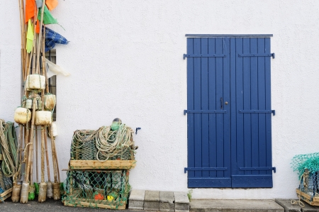 Fisherman shed in the Basque country, Franceの写真素材