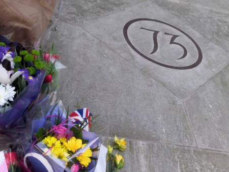 LONDON - UK, April 08: Flowers and messages in front of Margaret Thatcher's residence on Chester Square on April 8, 2013 in London.のeditorial素材