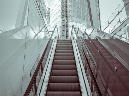 Outdoor escalator in a modern district