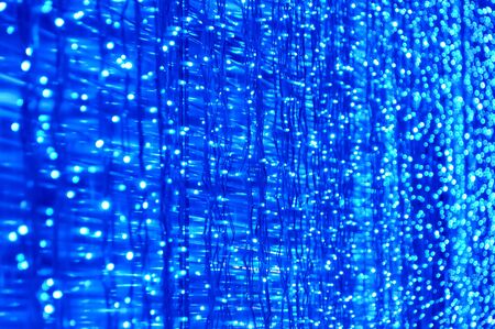 Blue LED lights at night, Christmas decoration